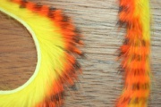   Hareline Magnum Tiger Barred Strips Black/Orange/Tan