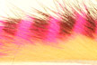  Hareline Tiger Barred Rabbit Strips Hot Pink/Brown/Peach