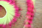   Hareline Magnum Tiger Barred Strips Hot Pink/Brown/Chartreuse